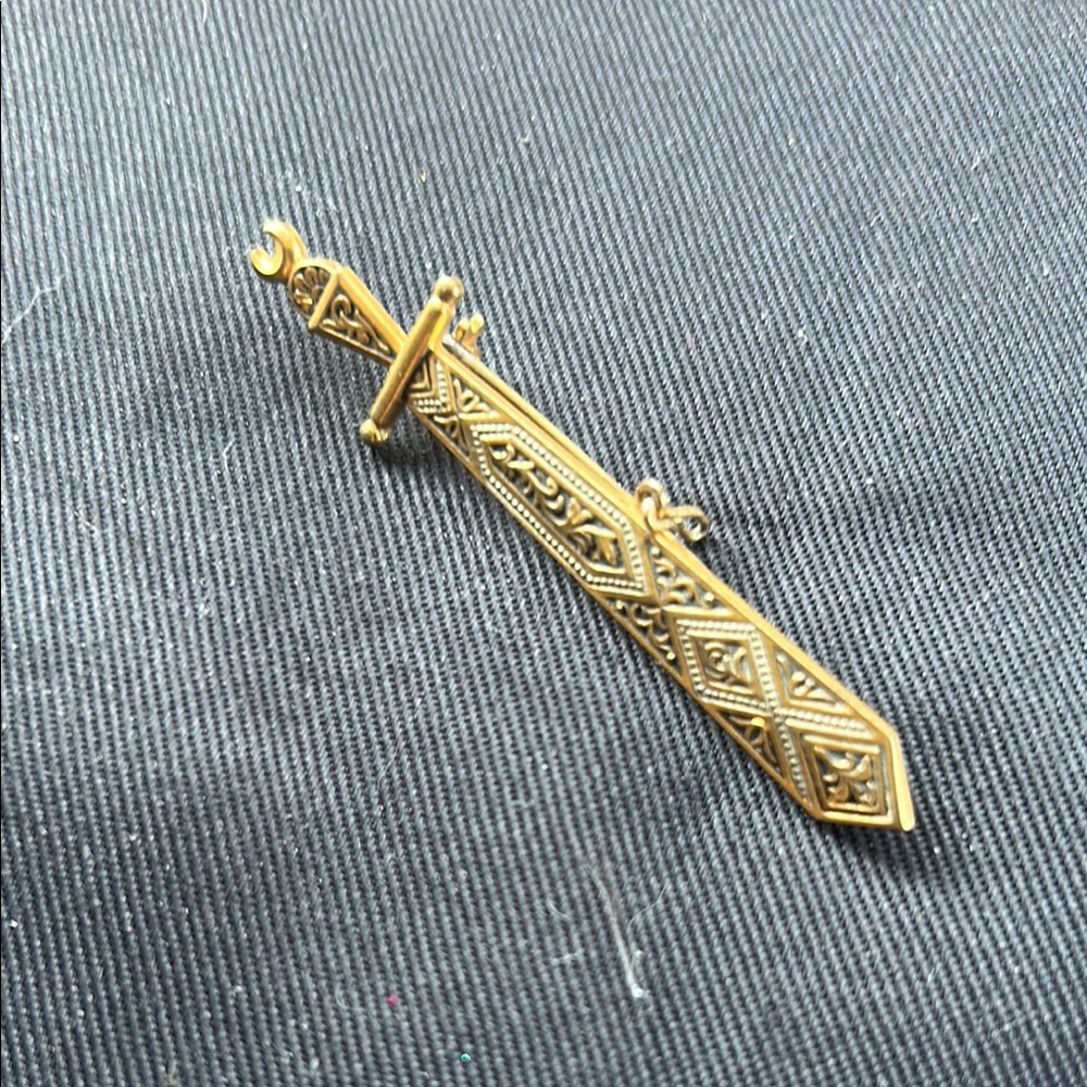 Gold Ornate Sword Pendant